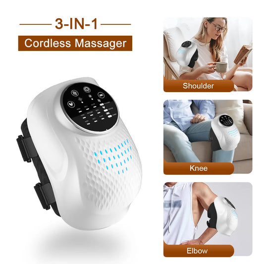 Smart Cordless Knee Massager with Vibration Heat Air Pressure for Knee Elbow Shoulder Pain Relief Relaxing masajeador